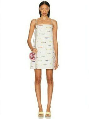 Staud Laura Linen Pop Sardine Minidress